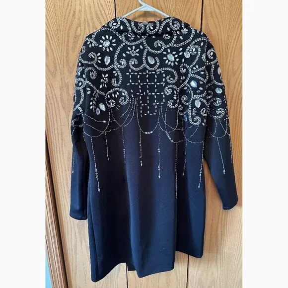 ASOS Curve Black Blazer/Mini Dress with beading &n sequines - Picture 2 of 7